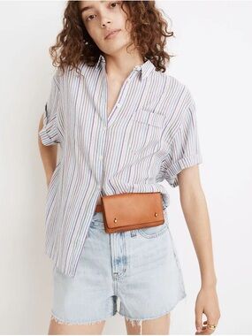 Madewell Chronicle Shirt in Rainbow Stripe XXL